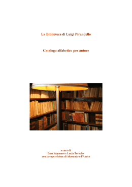 Biblioteca di Luigi Pirandello - Istituto di Studi Pirandelliani