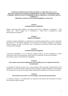 Capitolato Speciale d`appalto - Regione Autonoma della Sardegna