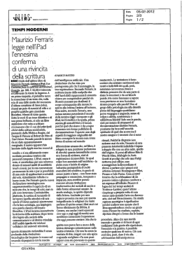 Tempi moderni, Maurizio Ferraris legge nell`iPad l