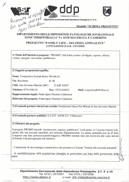 Modello &ldquo;SCHEDA PROGETTO&rdquo;