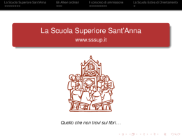 La Scuola Superiore Sant`Anna - .1exwww.sssup.it
