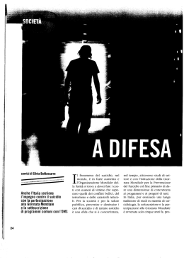 Silvia Baldassarre - Giornata Mondiale Prevenzione suicidio