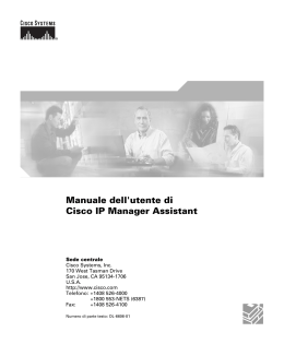 Manuale dell`utente di Cisco IP Manager Assistant