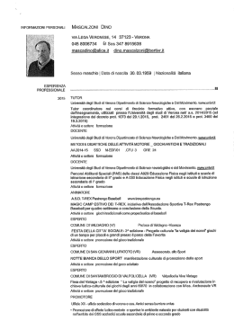 CV - Universit&agrave; degli Studi di Verona