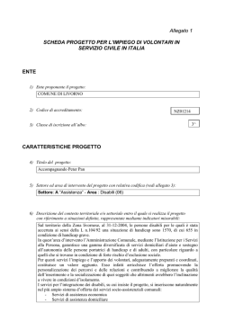 Allegato 1 SCHEDA PROGETTO PER L`IMPIEGO DI VOLONTARI IN