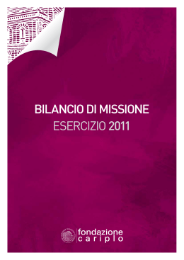 BILANCIO DI MISSIONE ESERCIZIO 2011