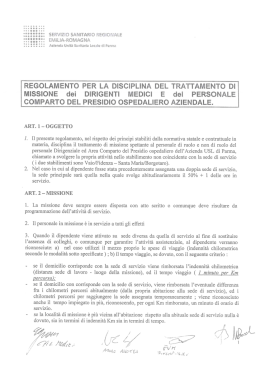 Regolamento trattamento missione Asl Parma