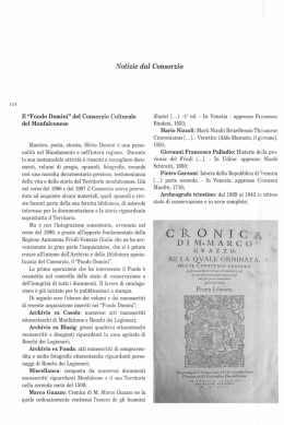 Notizie dal Consorzio
