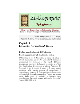 Capitolo 1 L`esordio: l`Aritmetica di Treviso