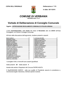 regolamento comunale di polizia urbana