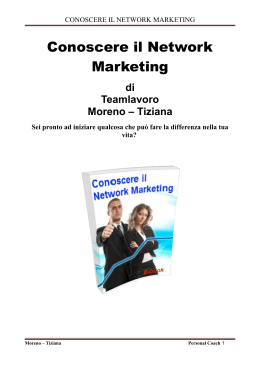 CONOSCERE IL NETWORK MARKETING