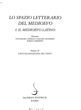 LO SPAZIO LETTERARIO DEL MEDIOEVO