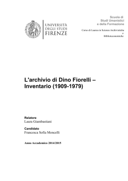 Fiorelli, Dino - Soprintendenza Archivistica della Toscana