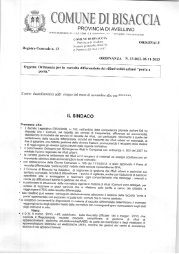 Ordinanza n&deg; 13 del 5 novembre 2013 raccolta differenziata porta a