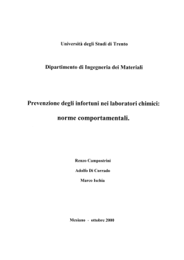 Prevenzione degli infortuni nei laboratori chimici