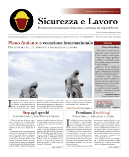 ultimo numero - Sicurezza e Lavoro