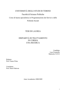 Tesi di Laurea di Luca Fossarello
