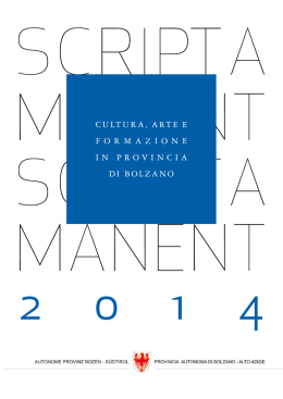 Scarica qui la pubblicazione 2014 di Scripta Manent (PDF 3,44 MB)