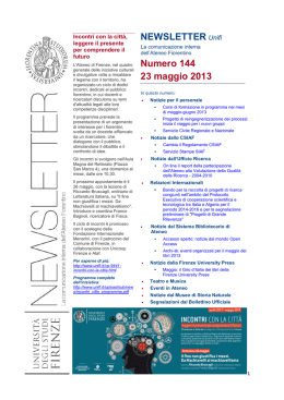 NEWSLETTER Unifi Numero 144 23 maggio 2013