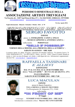 Settembre - Ottobre - Associazione Artisti Trevigiani