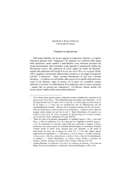 Tradurre la ripetizione