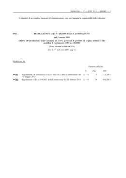 B REGOLAMENTO (CE) N. 206/2009 DELLA COMMISSIONE del 5