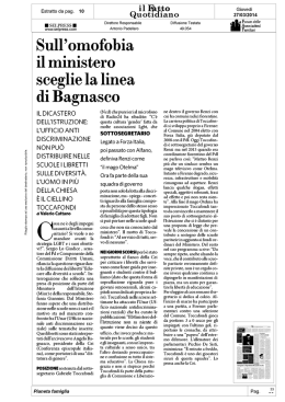 Il ministero sceglie la via di Bagnasco