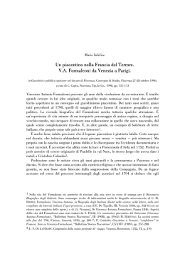 Un piacentino nella Francia del Terrore. V.A. Formaleoni da Venezia