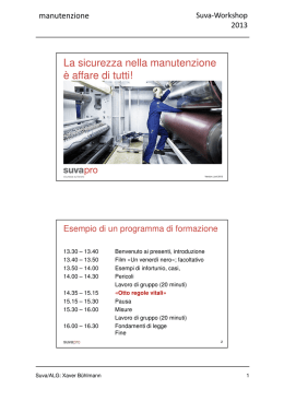 La sicurezza nella manutenzione &egrave; affare di tutti!