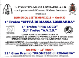 Locandina 1&deg; Trofeo Citt&agrave; di Massa Lombarda
