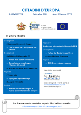 Newsletter CIED n. 8 settembre 2014