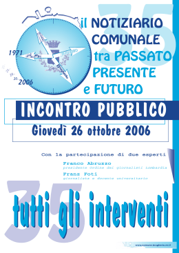 Tutti gli interventi dell`incontro pubblico del 26 ottobre 2006
