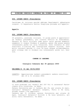 verbale consiglio comunale del giorno 30.01.2003