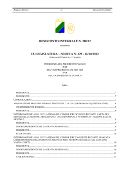 resoconto integrale n. 300/12 ix legislatura – seduta n. 129