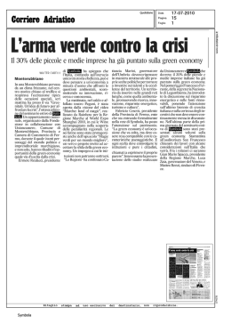 L`arma verde contro la crisi