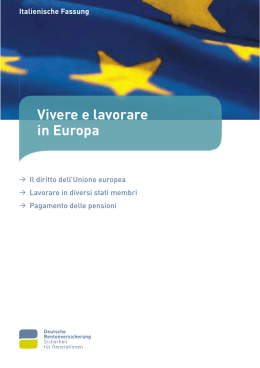 Vivere e lavorare in Europa - Consolato Generale