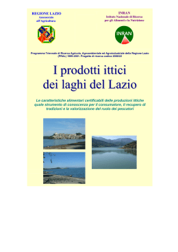 Opuscolo PRAL "I prodotti ittici dei laghi del Lazio"