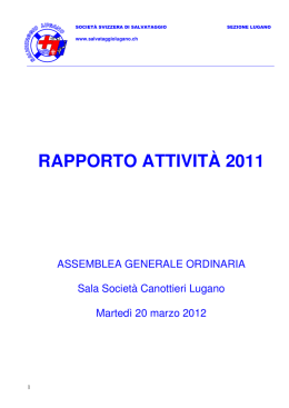 rapporto attività 2011