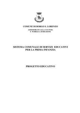 sistema comunale di servizi educativi per la prima infanzia progetto