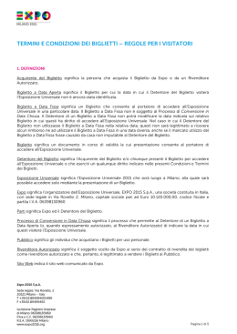 termini e condizioni dei biglietti &ndash; regole per i visitatori