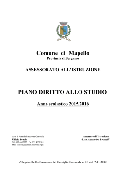 Comune di Mapello PIANO DIRITTO ALLO STUDIO