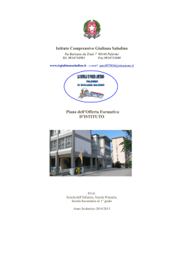 Istituto Comprensivo Giuliana Saladino Piano dell`Offerta Formativa
