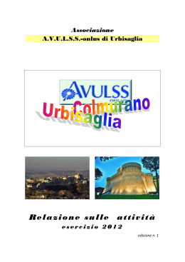 Avulss Urbisaglia - Relazione attività 2012