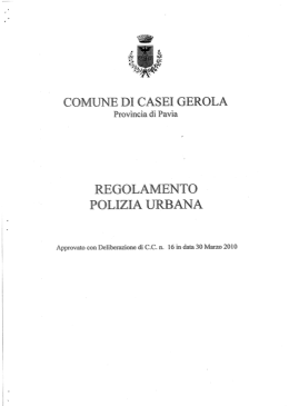 Regolamento di Polizia Urbana