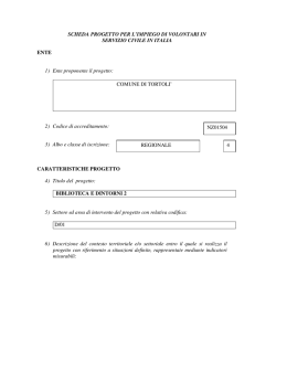SCHEDA PROGETTO PER L`IMPIEGO DI