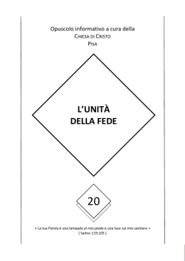 l`unità della fede - Chiesa di Cristo in Pisa