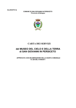 CARTA DEI SERVIZI del MUSEO DEL CIELO E DELLA TERRA di