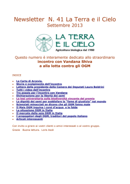 Newsletter N. 41 La Terra e il Cielo