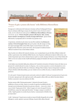 &ldquo;Pranzo di gala e pranzo alla buona&rdquo; nella Biblioteca Marucelliana