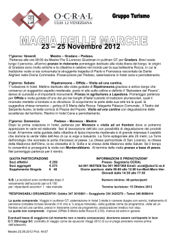 23 – 25 Novembre 2012 - OCRAL ULSS 12 Veneziana